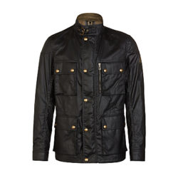 Belstaff Trialmaster 4-Pocket Water-Resistant Waxed Jacket, Black